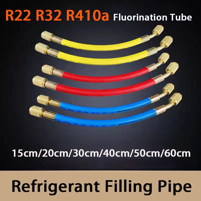 

1/4" SAE Three Color Short Tube Car AC Airconditioning Tube Refrigerant Charging Hose Fluoride Tube R410R22R134