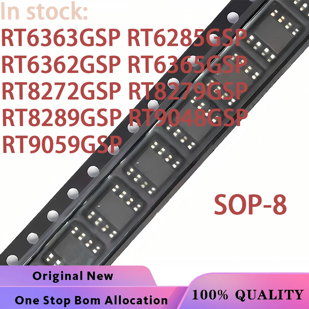 (5PCS)100% New RT6363 RT6363GSP RT6285GSP RT6362GSP RT6365GSP RT8272GSP RT8279GSP RT8289GSP RT9048GSP RT9059GSP SOP-8 IC bga Chi