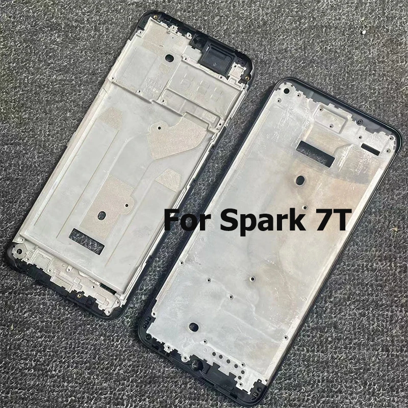 Front Bezel Housing Middle Frame For Tecno Spark 8T 7 7T 7P 6 5 4 Go Air Pro Rear Plate Chassis Power Volume Button Replacement