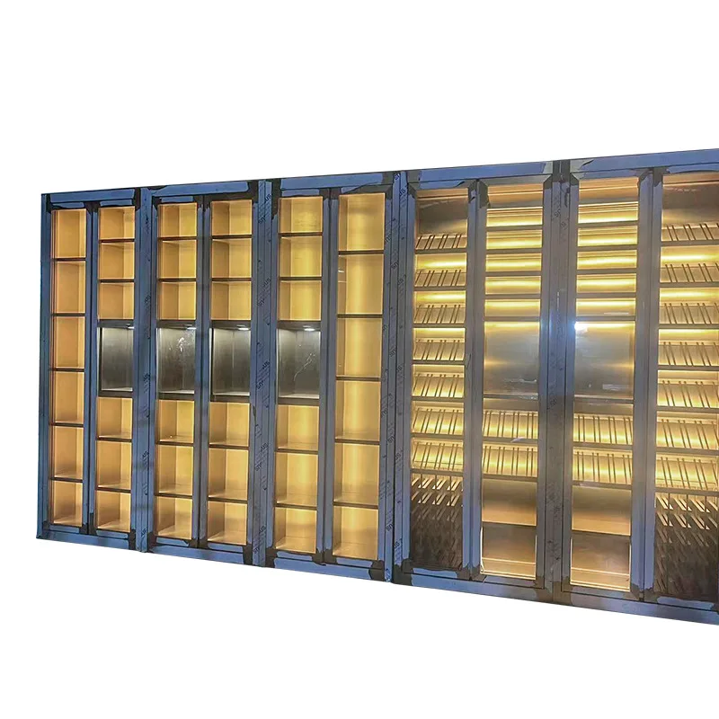 

High-end winery stainless steel constant temperature and humidity wine cabinet, display cabinet, restaurant bar club stainless