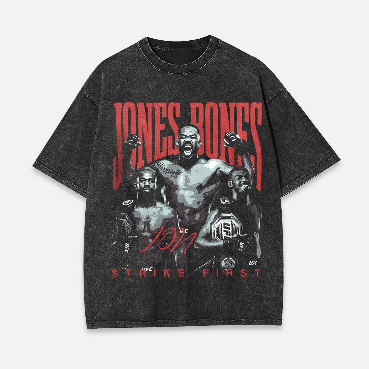 Bones Jones T Shirt Design On The Back Jon Sweat American Professional Boxer For Man And Woman