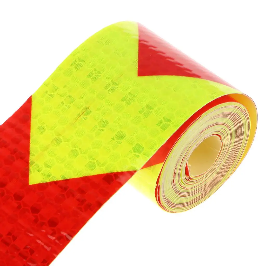 3-5pack Reflective Warning Conspicuity Tape Arrow Pattern Sticker -Red with