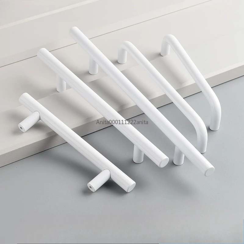 drawer door handle modern style simple furniture cabinet handles metal lifting handle warm white bright white nordic
