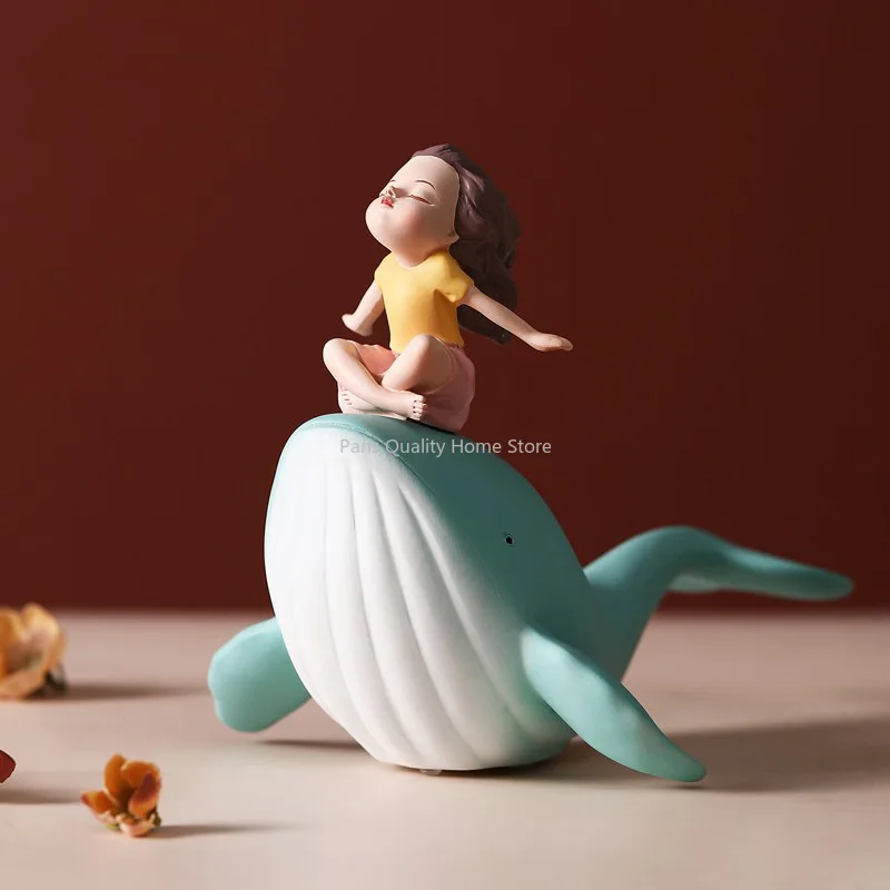 

Healing Small Items Whale Girl Tabletop Items Home Decorations Boost Happiness Creative Gifts