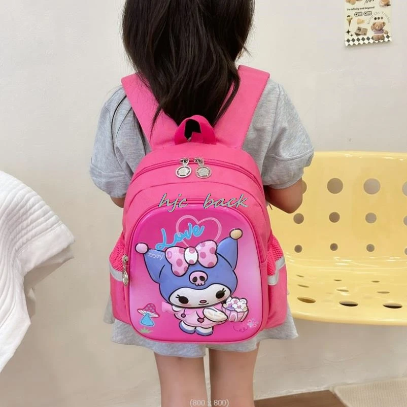 Kuromi Melody Baby Girls Mochila anti-perdida dos desenhos animados, bolsa pequena do jardim de infância, linda mochila, mochila infantil