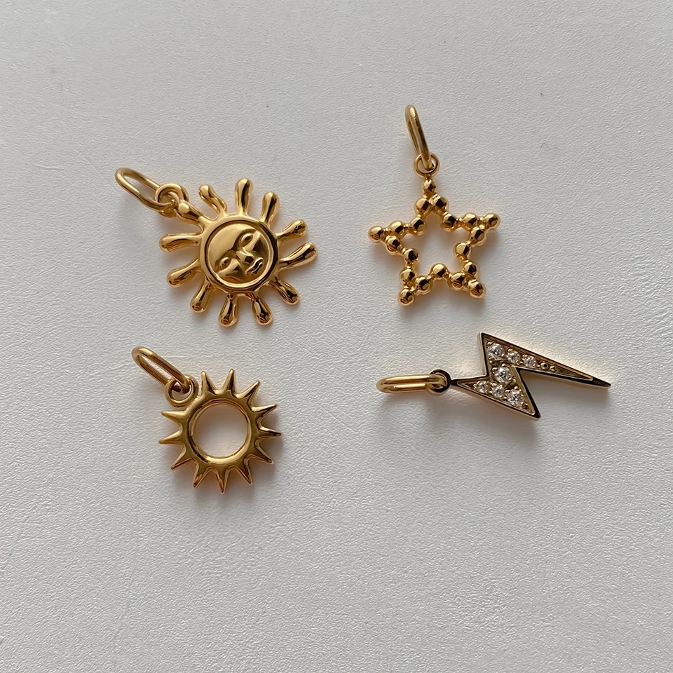 EMANCO Stern-Sonnen-Anhänger für Ohrringe und Halsketten, Zubehör für die Schmuckherstellung, Edelstahl, vergoldet, DIY-Schmuck, 48-Stunden-Versand – Detail 10