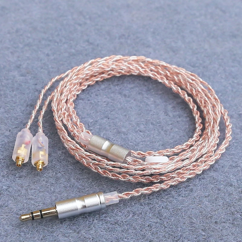 Hifi Oortelefoon Upgrade Kabel Mmcx 3.5Mm 1.2M Verzilverde Kernkabel Voor Sennheiser Ie200/Ie300/Ie600/Ie900/Akg N5005/N30