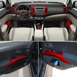 Car-Styling  Carbon Fiber Car Interior Center Console Color Change Molding Sticker Decals For Mitsubishi Outlander EX 2006-2011