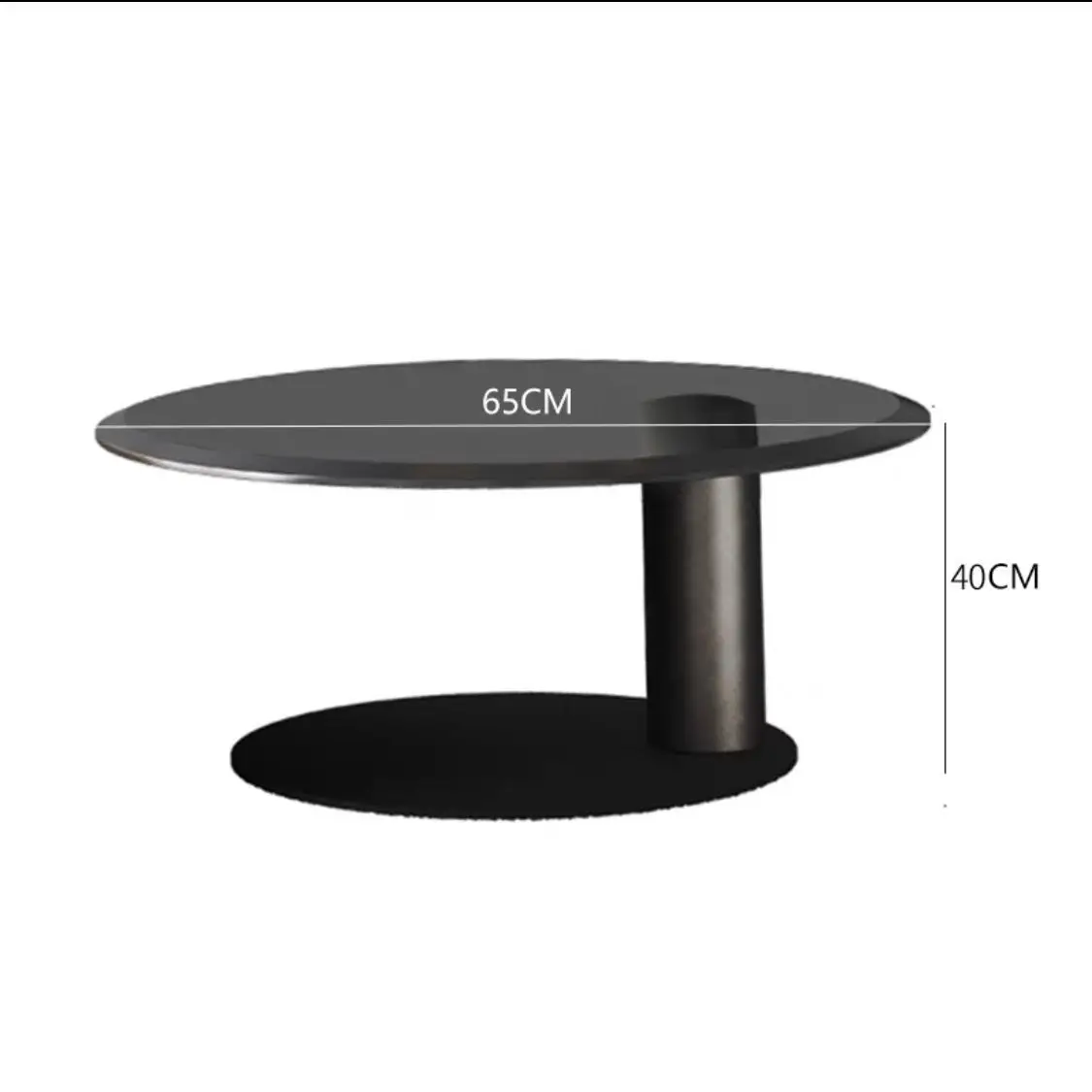 Wabi sandy wind walnut color simple size coffee table combination household small apartment living room premium round coffee tab