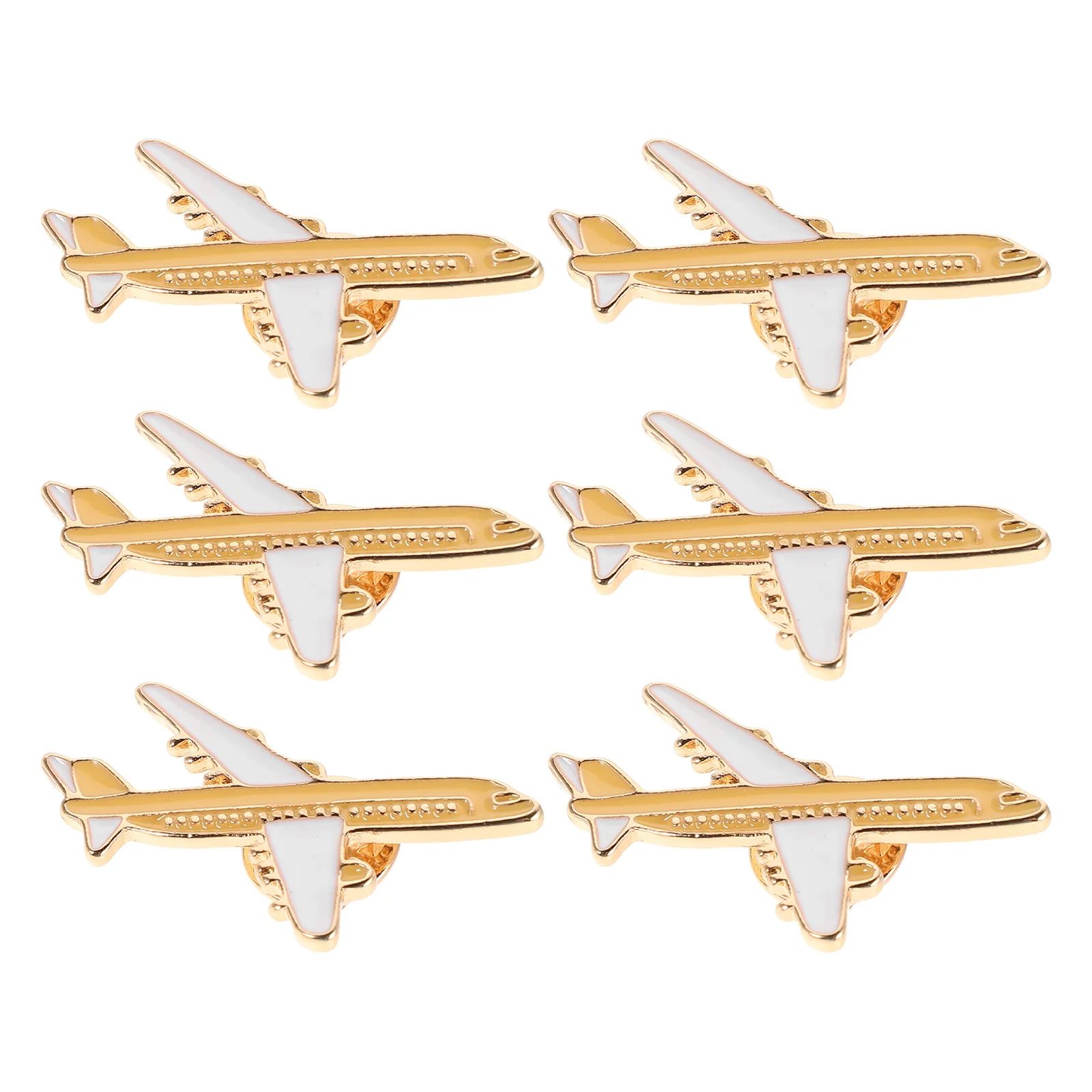 

6Pcs Airplane Enamel Brooch Pin Set Lightweight Aircraft Lapel Pins for Women Men Suit Dress Shirt Scarf Jacket Bag Hat Aviation