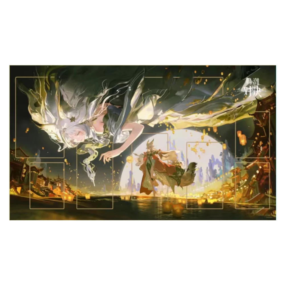 600X350X2Mm Diy Self Made Wuthering Waves Card Battle Mat Single-Player Board Game Card Duel Mat Anime Card Gift Toy