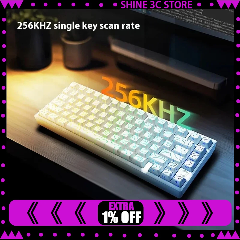 IROK MG75 PRO 기계식 키보드 마그네틱 스위치 핫스왑 알루미늄 RT0.005 RGB 81키 커스텀 키보드 PC 게이머 액세서리 선물