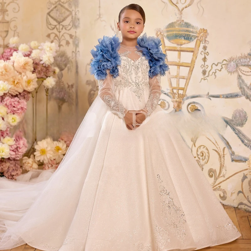 

Kids Girls Birthday Princess Dress Children Flower Girl Wedding Gown for Host Piano Performance Party Pageant Formal Dresses