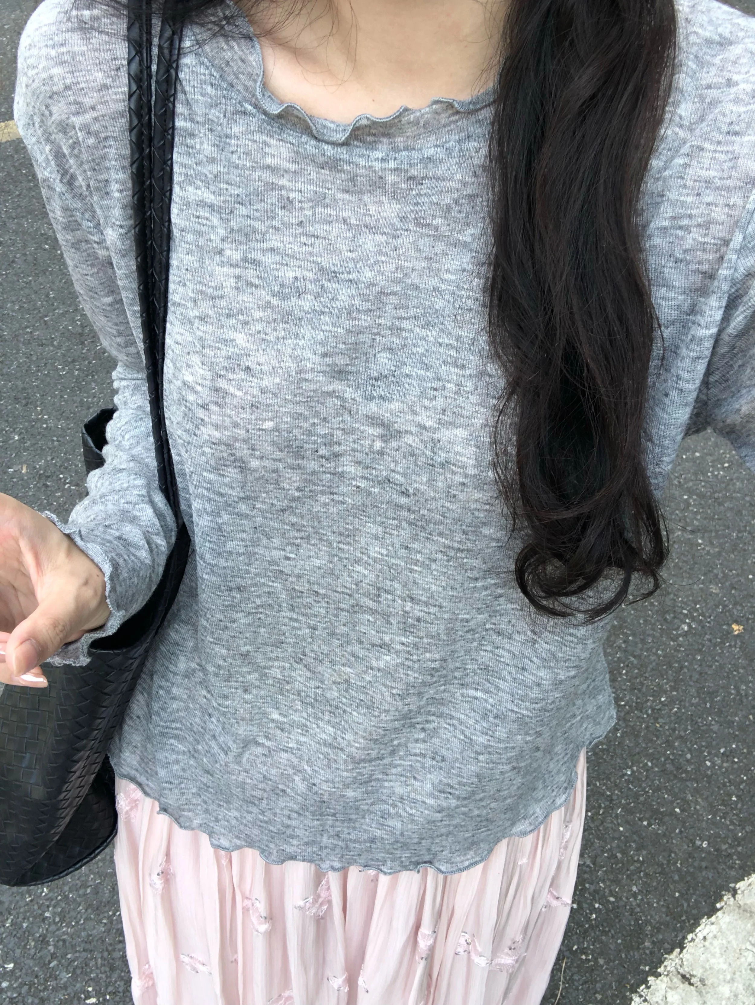 Five Happiness Long Sleeve Women's T-shirt Skin-friendly Casual Style Wood Grain Inner Wear Spring Autumn Small Size Ver...
