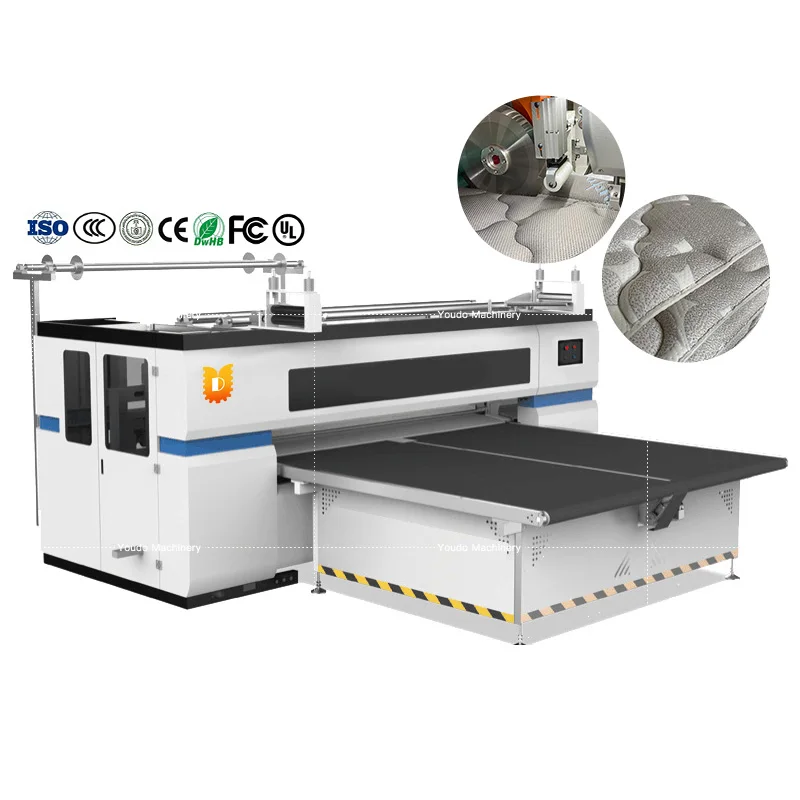 UDZD-CJJ-4B Computer Controle Automatische Stof Grens Matras Snijmachine Matraspaneelsnijder Met Rand Naaien