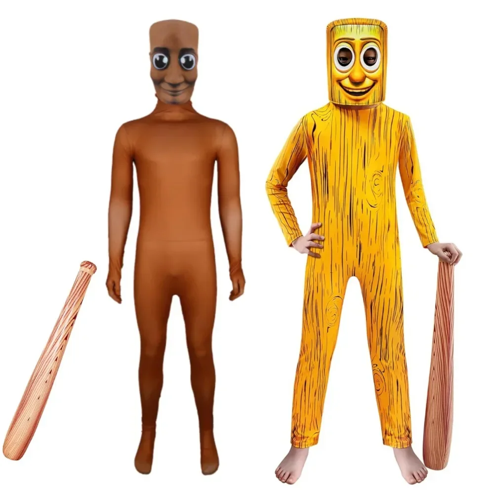 TungTung Sahur Volwassen Kinderen Cosplay Voor Kinderen Cartoon Anime Jumpsuit Bodysuit Italiaanse Hersenkostuums Party Italiaanse Brainrot Set