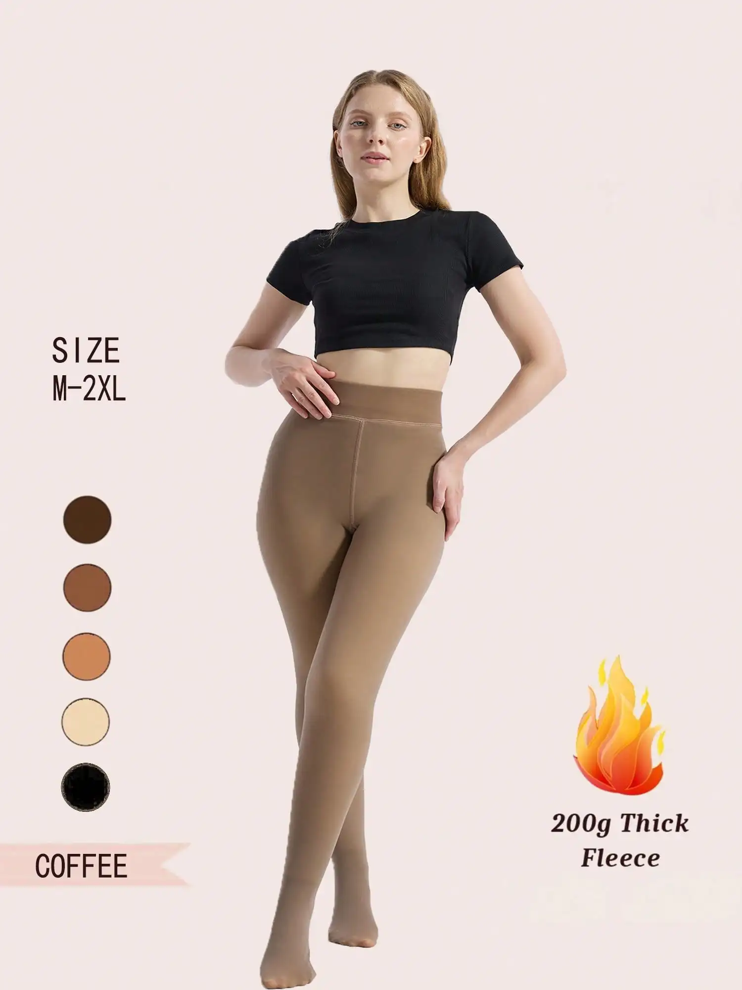 

Woman Thermal Tights Sexy Translucent Fleece Leggings Pantyhose Slim Winter Warm Thick Velvet Stockings Female Streetwear Pants
