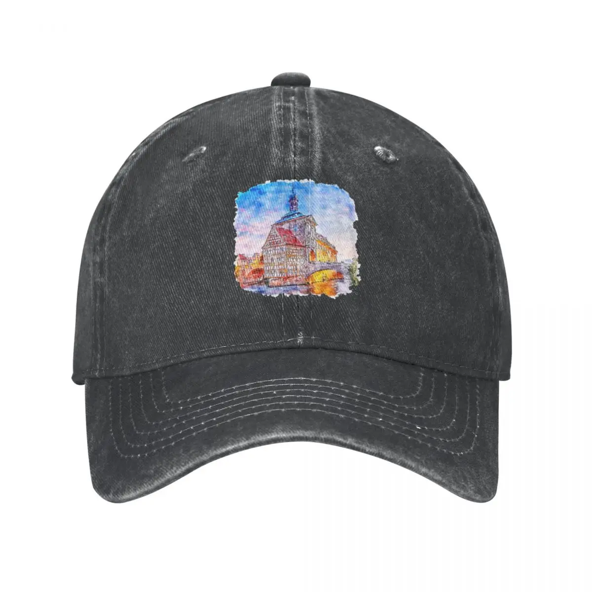 Bamberg germany watercolor sketch hand drawn Cowboy Hat dad hat Brand Man cap Snapback Cap Hats For Men Women's