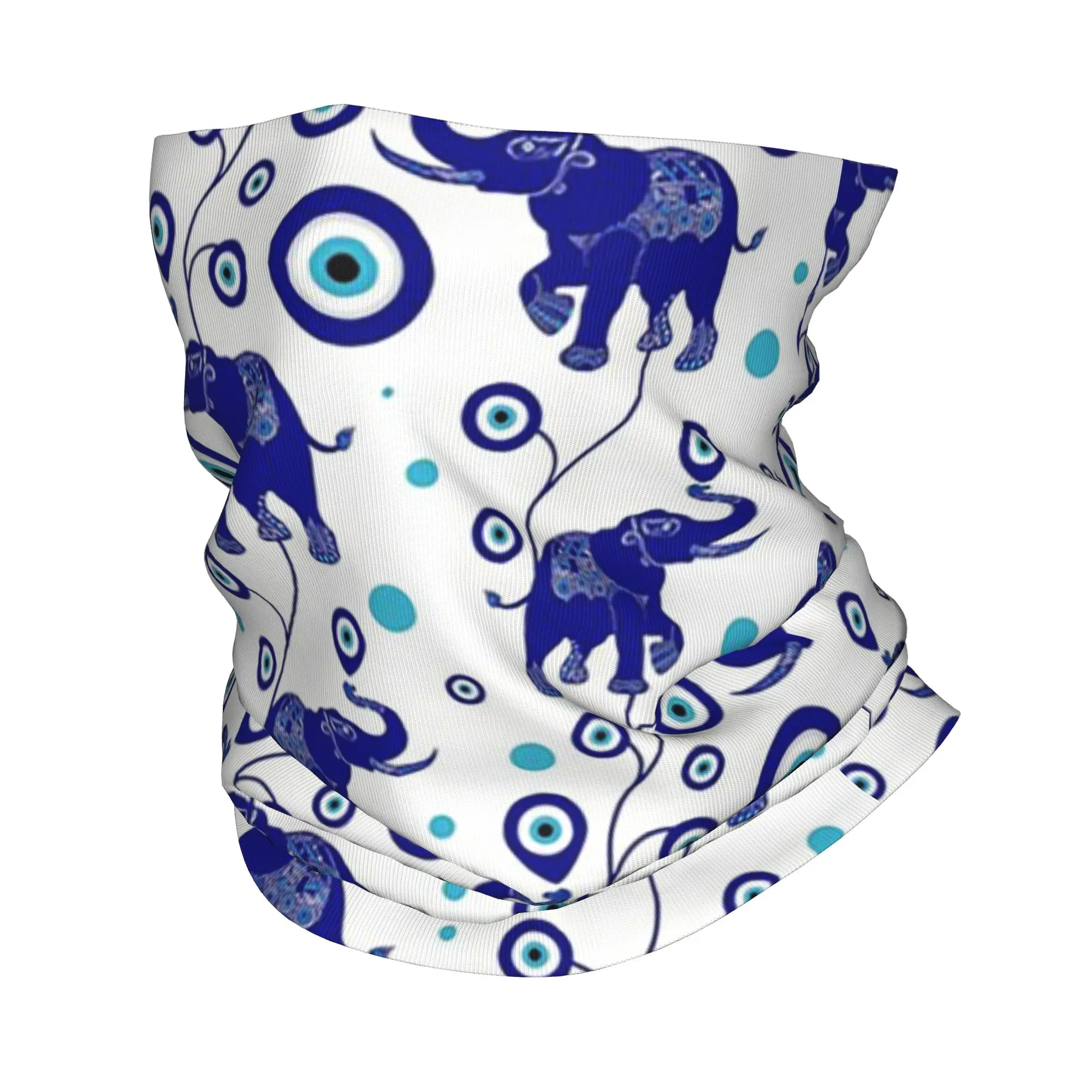 Evil Eye Elephant Good Luck amulet pattern Bandana Neck Gaiter Printed Magic Scarf Warm Headband Cycling Unisex Adult