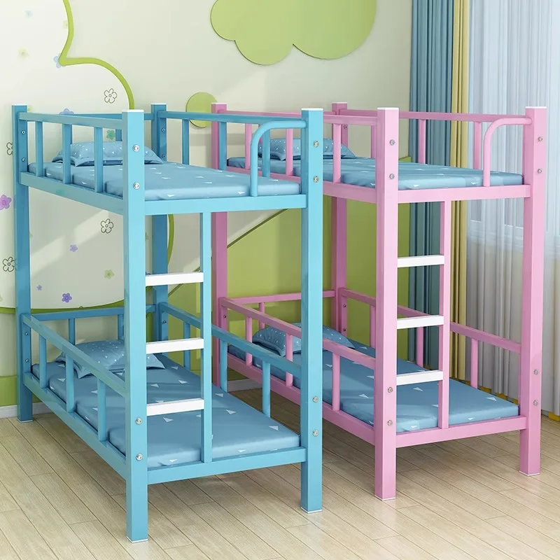 Children's Double-Layer Nap Upper and Lower Bed Iron Kindergarten Lunch Bed