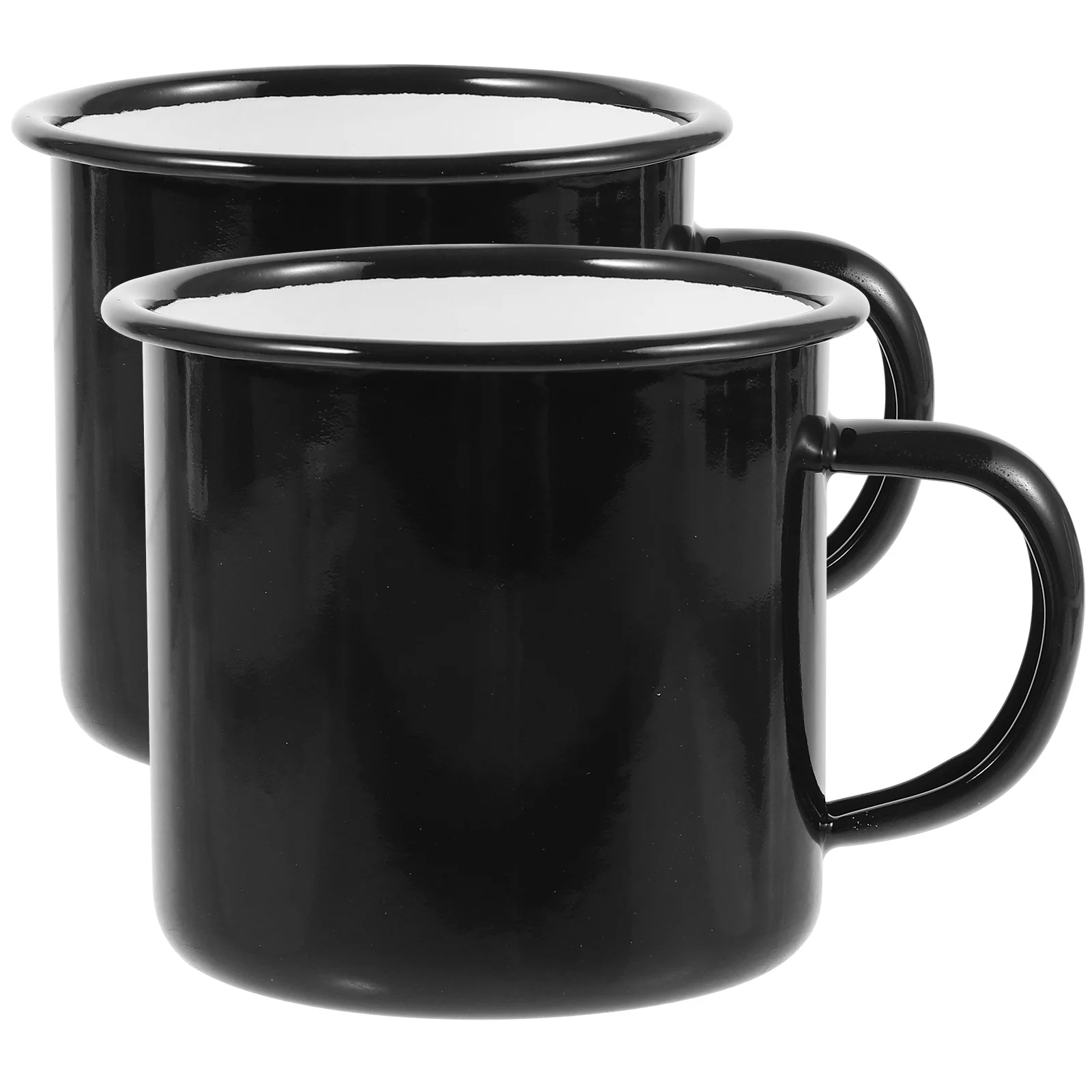 

2pcs Enamel Mugs Thickened Vintage Coffee Tea Cup For Home Office Camping Drinking Water Mug Retro Enamelware