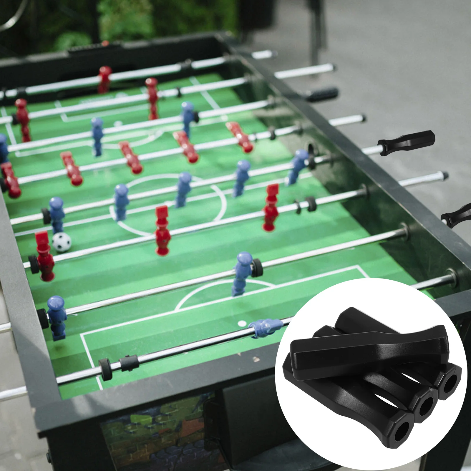 

4pcs Octagonal Handles Table Football Machine Durable Plastic Easy Storage Smooth Surface Foosball Accessories Replacement