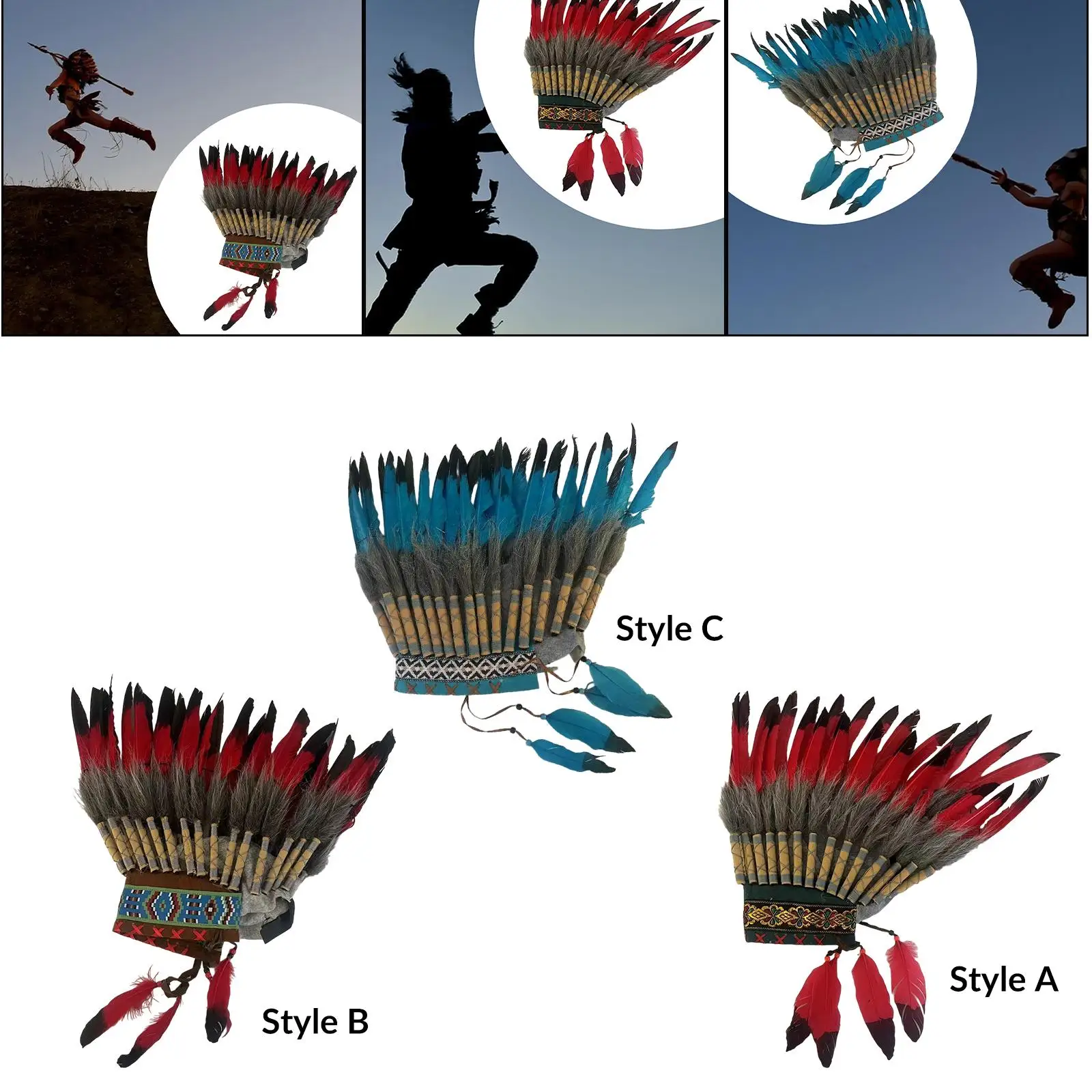 

Feather Headdress Personality Headwear for Stage Performance Party Halloween