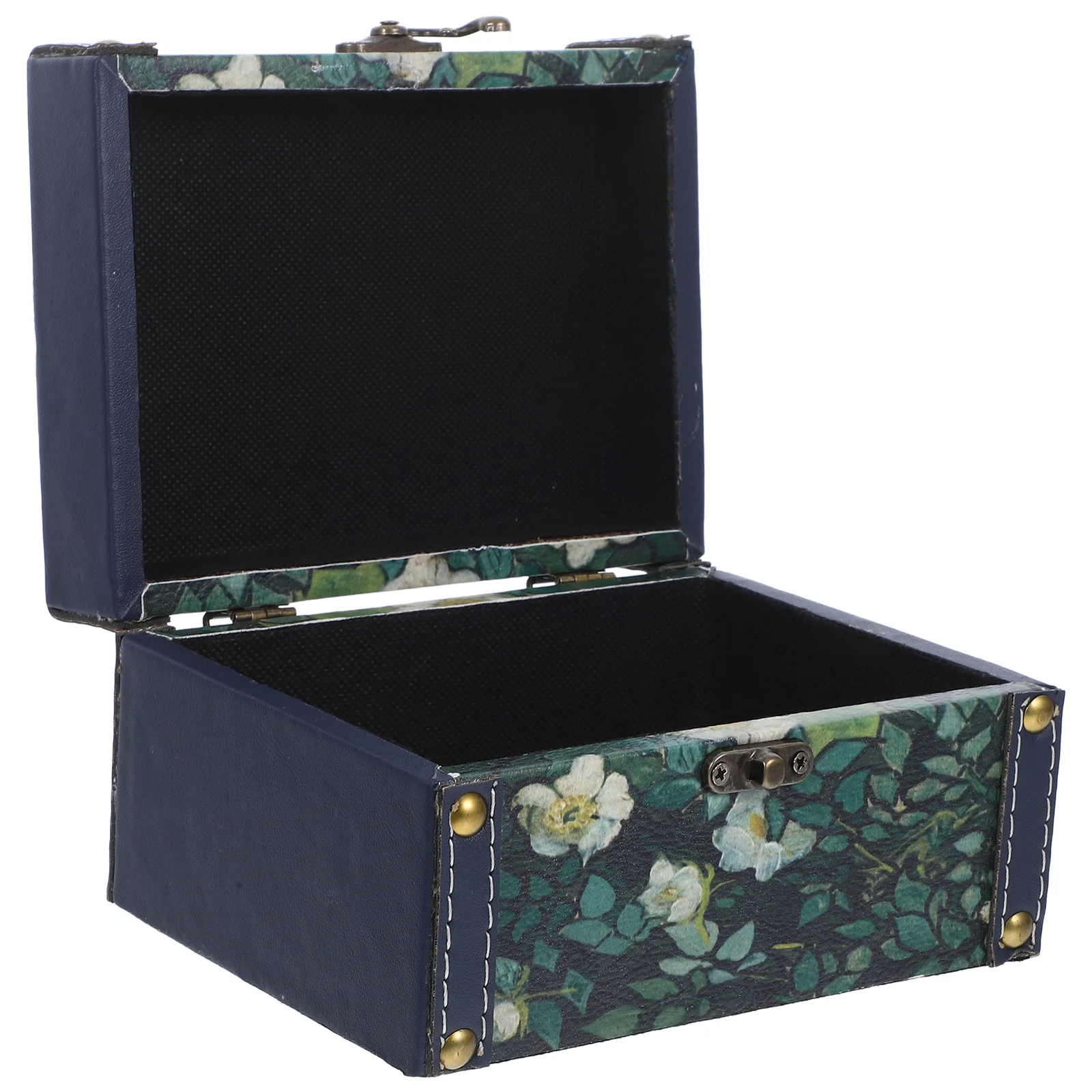 

Oil Painting Style Wooden Storage Box Decorative Jewelry Organizer Vintage Treasure Chest Large Keepsake Case Desktop Storage
