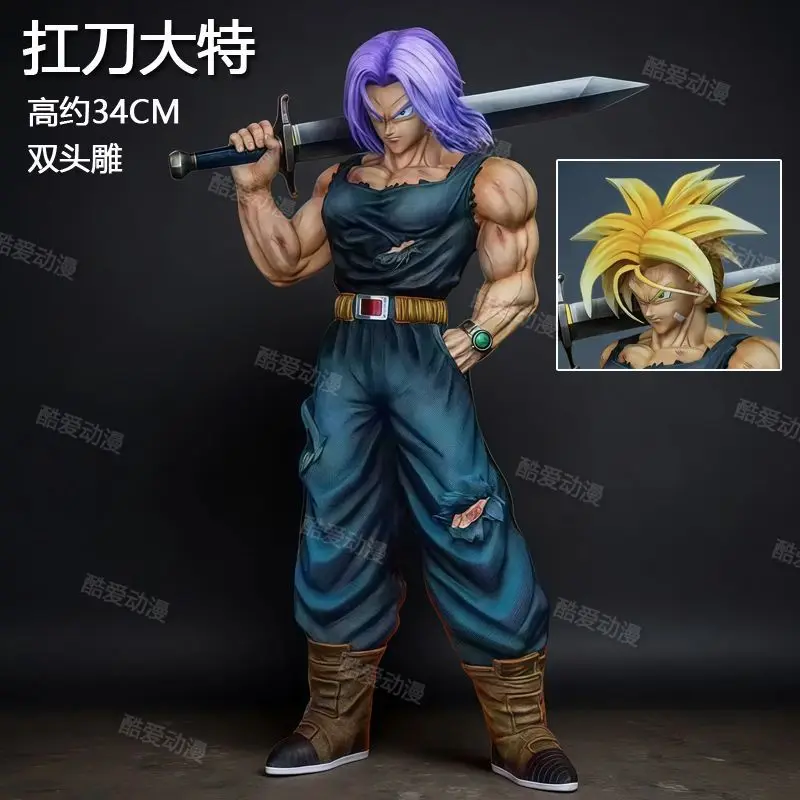 Anime dragon ball figuras troncos figura de ação duas cabeças torankusu estatueta estátua pvc modelo mesa decora boneca brinquedo presente natal
