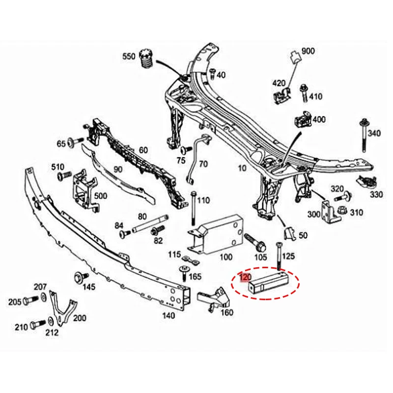 Front Bumper Reinforcement For Mercedes Benz C-Class W205 c180 c220 D c300 c400 2015-2023 front litter bumper A2056203701