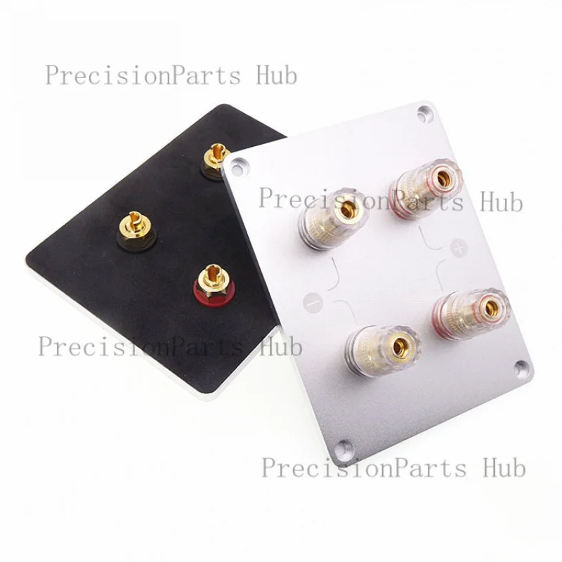 122*95mm 4-bit Speaker Rear Aluminum Alloy Panel M8 Large 4-way Wiring Copper Column Audio Junction Box