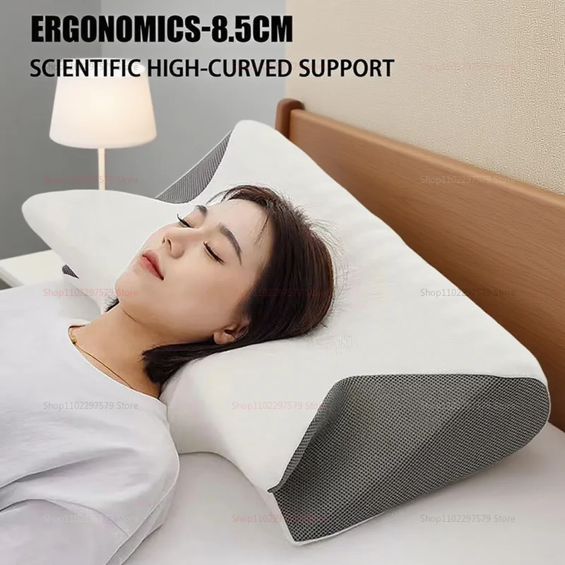 

Cervical Support Pillow Memory Foam Neck Pillow for Pain Relief Non Collapse Ergonomic Pillow for Sleeping Travel Home Use