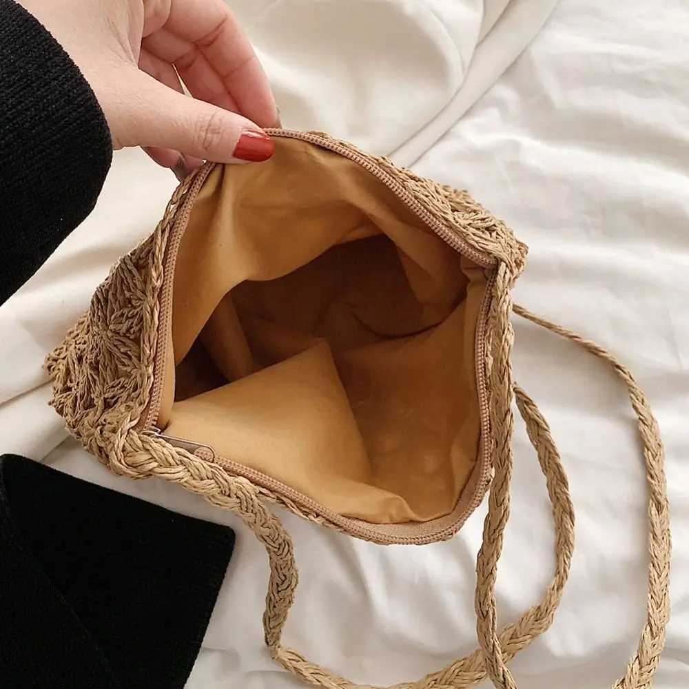 Woven Bags Handmade Knitted Straw Handbags Fashion Hollow Messenger Bags Bohemia Beach Shoulder Crossbody Bag