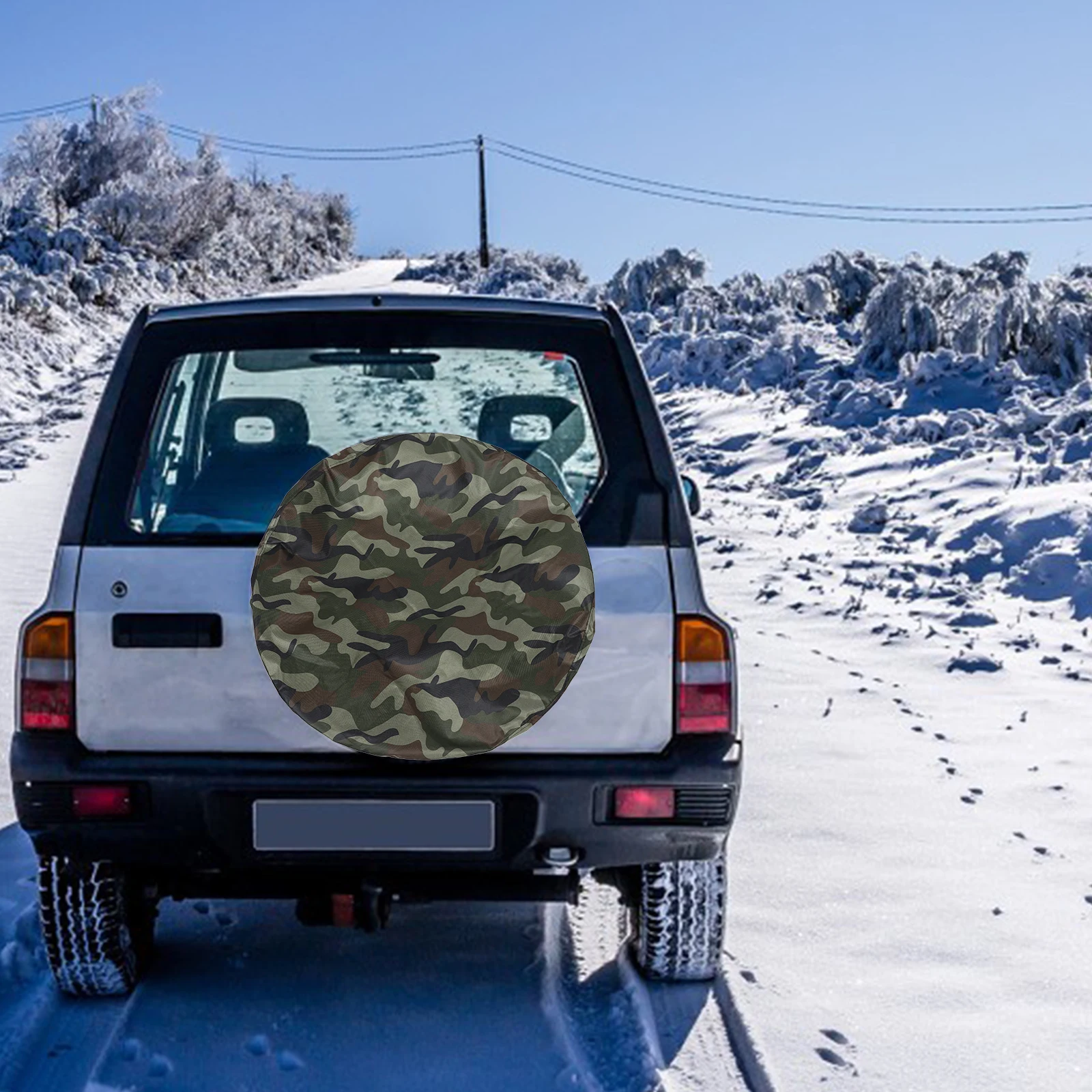

Camouflage Tire Cover Car Spare Oxford Fabric Weatherproof Universal Fit for SUV Off Road Vehicles Camper Wheel Cover