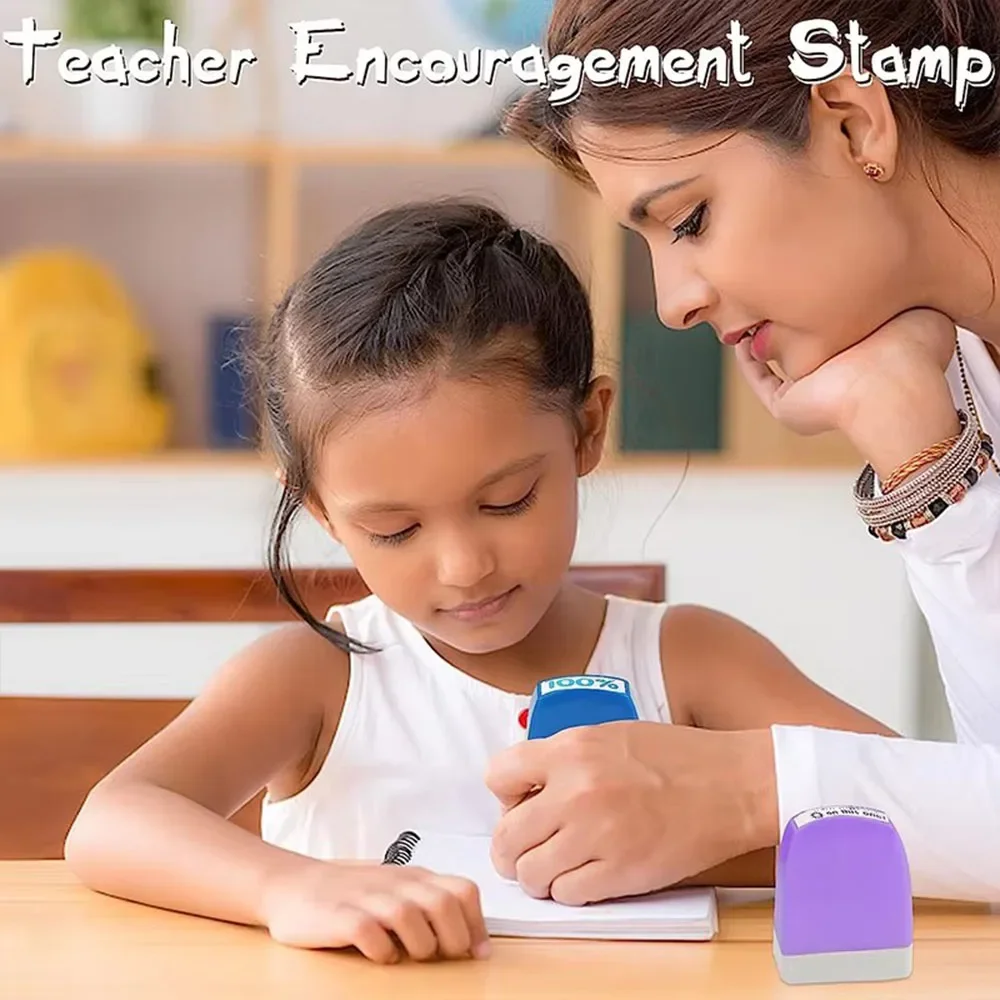8pcs/set Teacher Homework Correction Reward Stamp Classroom Fun Interaction Encouragement Stamp Comment Office Elective Teacher