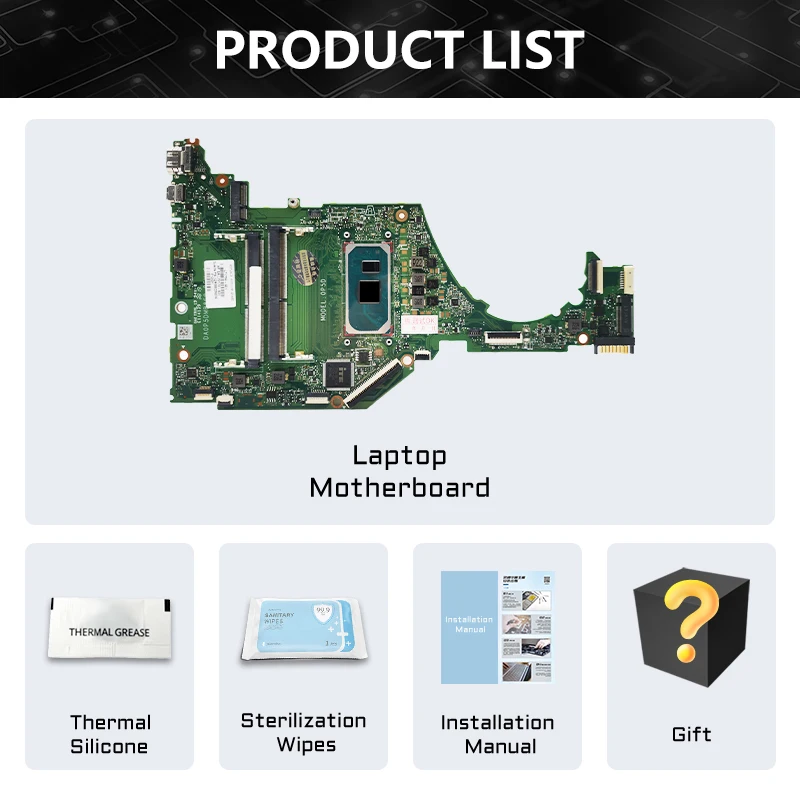 AKEMY DA0P5DMB8C0 For HP 15-DY 15T-DY 15S-FQ Laptop Motherboard With i7 i3-1005G1 i5-1035G1 CPU SPS:L71755 L71757 L71756-601