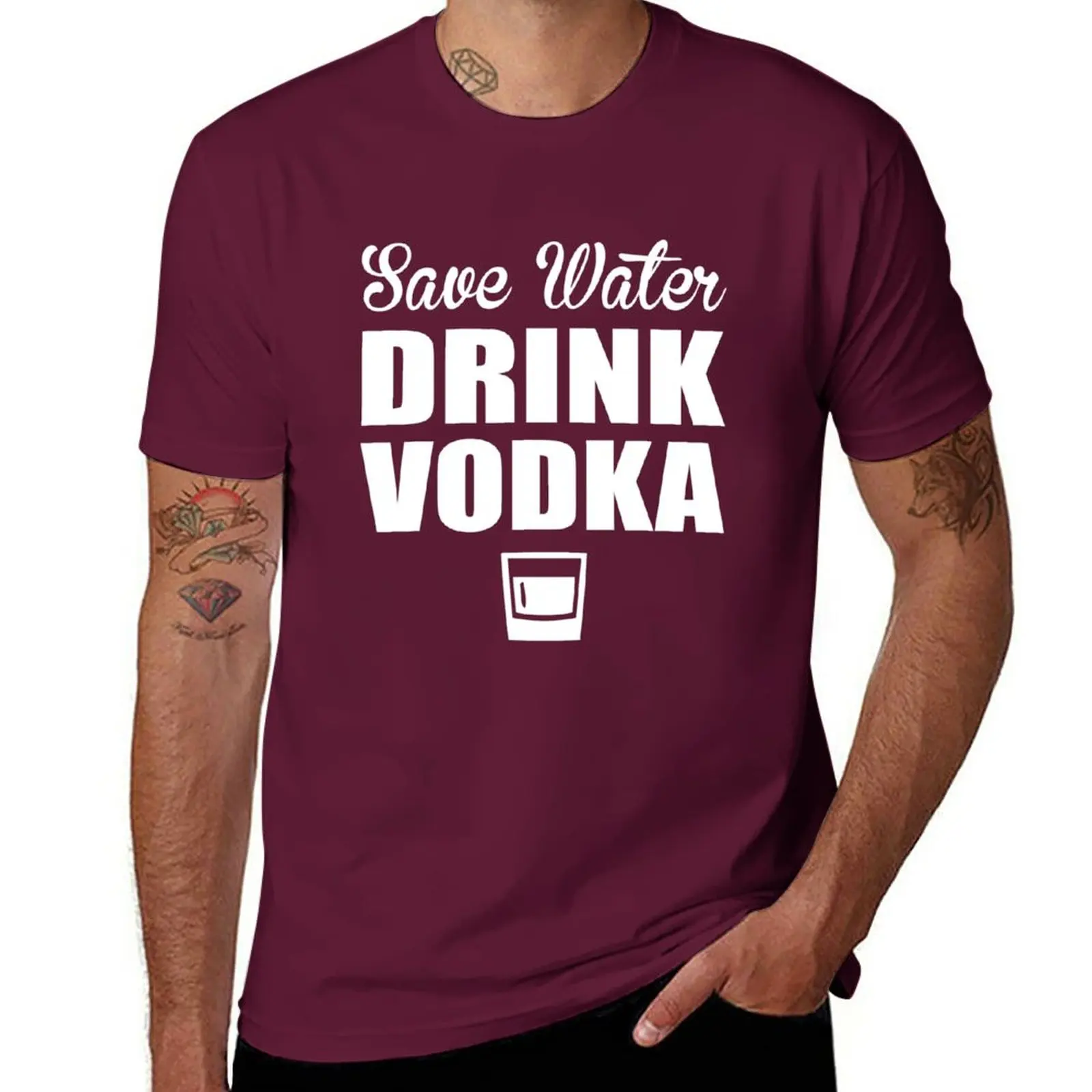 

Save Water Drink Vodka T-Shirt plus size tops summer top mens plain t shirts