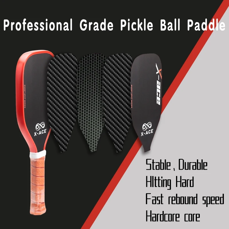 X-ace Pickleball Paddle Sweet Spot Trainer,T700 Carbon Fiber,16mm Core,Carbon Fiber Racket for Tournament Training