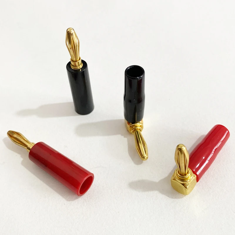 2 Stück 4mm 90 ° /180 ° Bananenstecker mit weichem Kunststoffgehäuse, rot und schwarz, geeignet für Multimeter, Audio- und Videolautsprecher – Detail 15