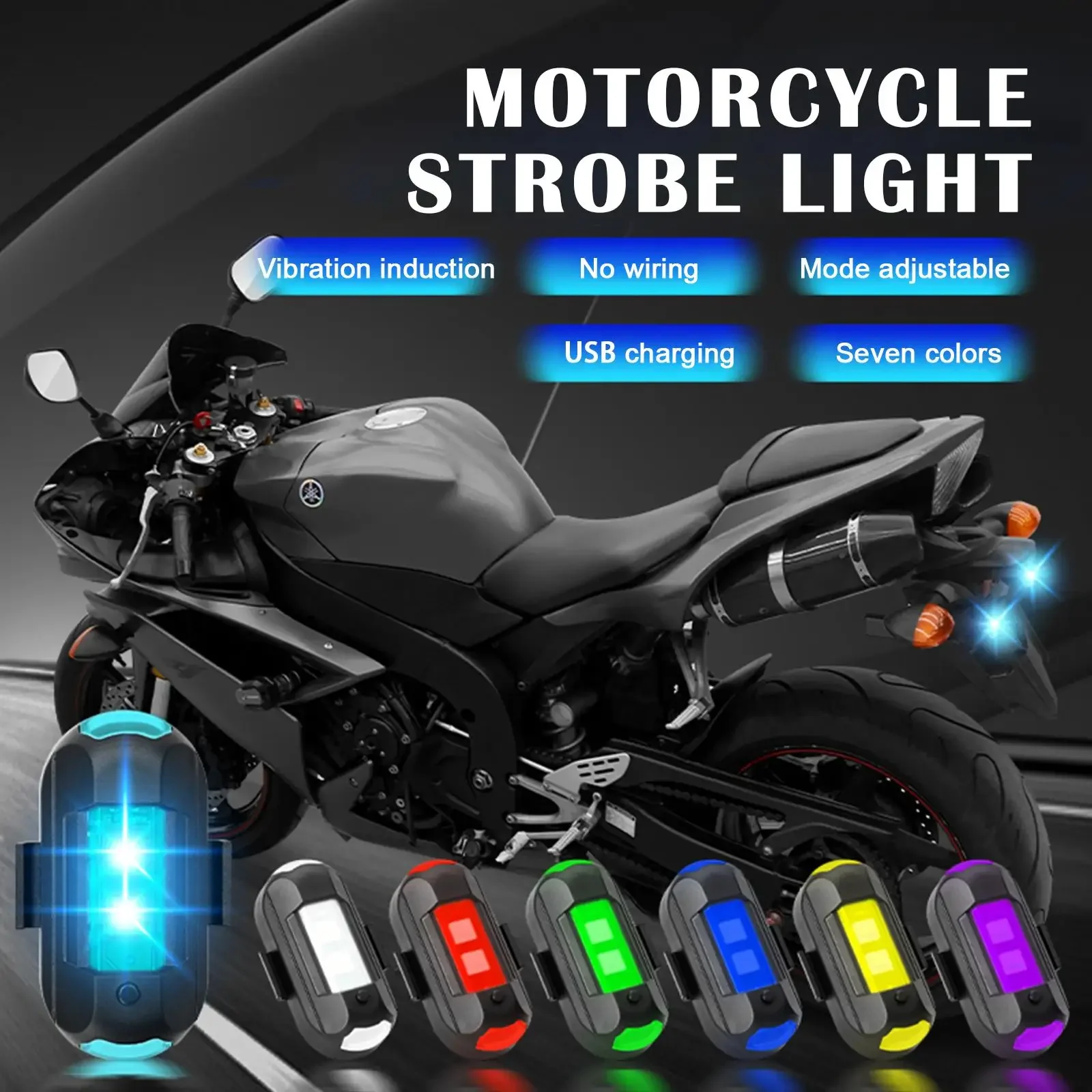 7 Colors Drone Strobe Light USB LED Anti-Collision Bike Tail /Model Aircraft Night Flying Mini Signal Flashing Warning Light