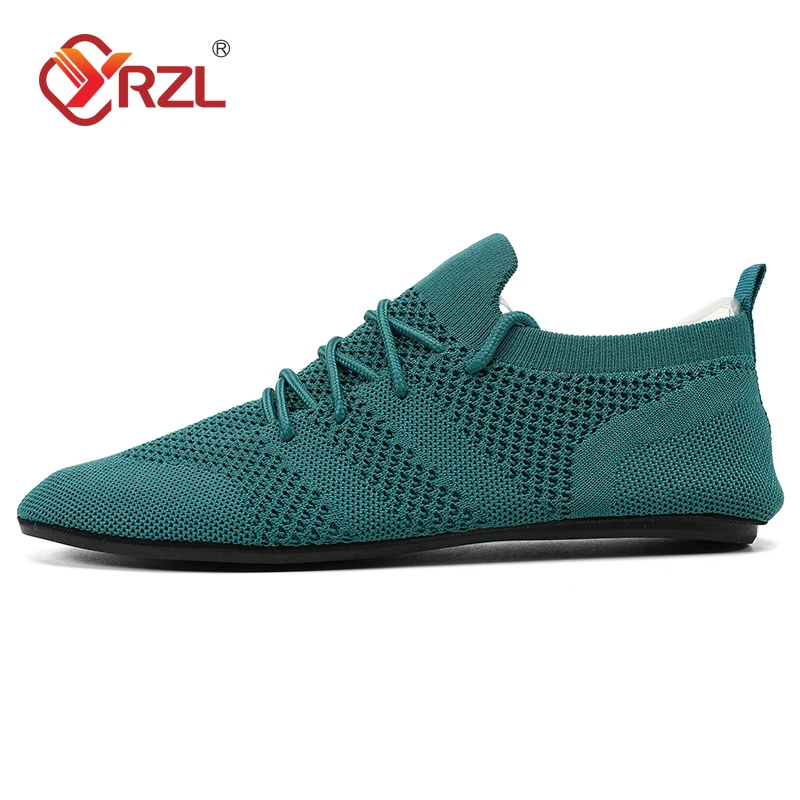 YRZL Mesh Loafers Men Driving Moccasins High Quality Flats Walking Shoes Breathable Non Slip Casual Loafers Summer Mens Shoes