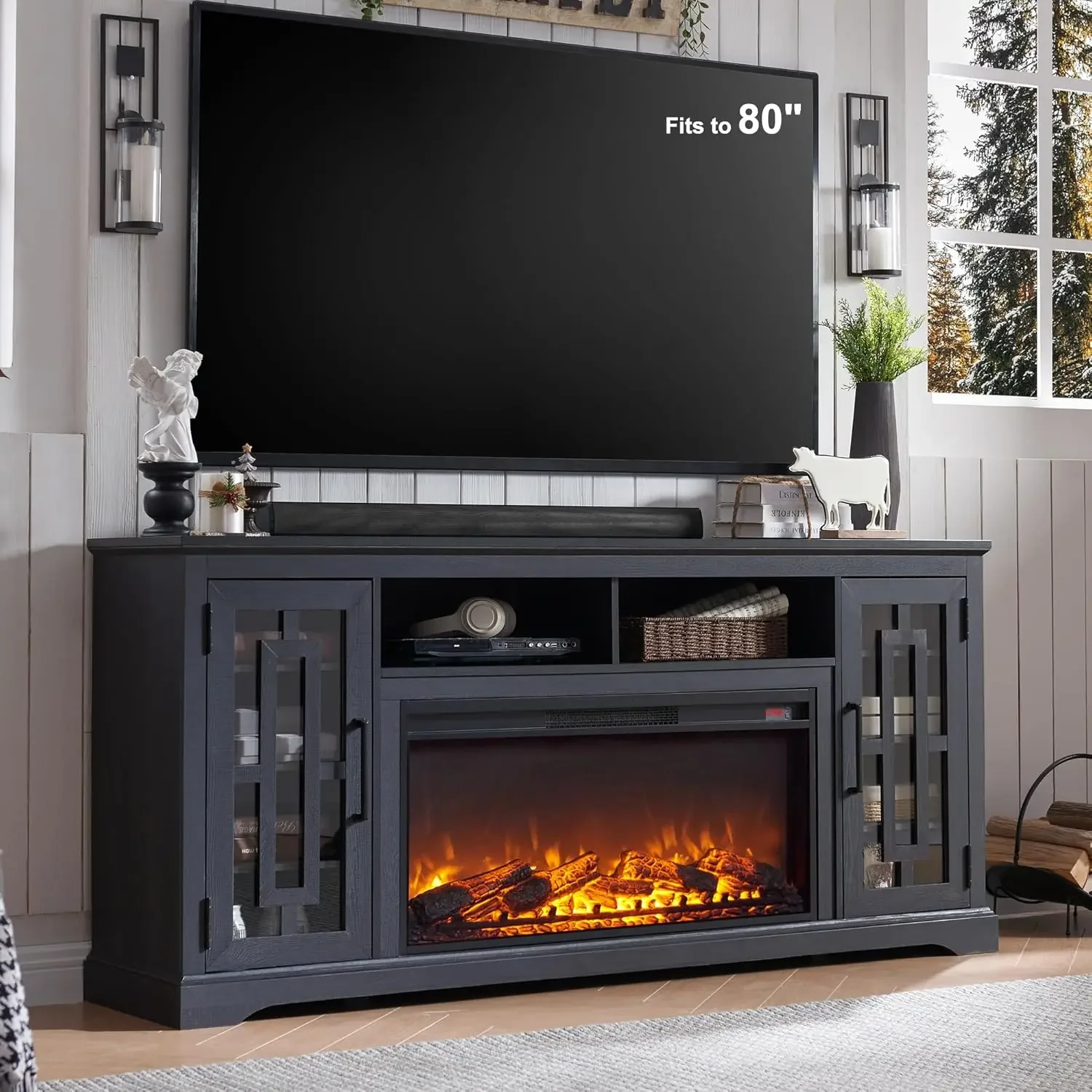 Fireplace TV Stand with 36