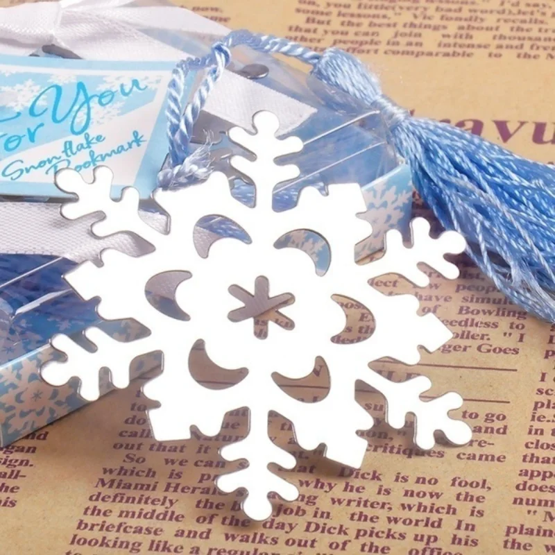 1/3Pcs/Set Snowflake Bookmarks Winter Flower Pendant Gifts Tassel Favors Thanksgiving Christmas Birthday Gift