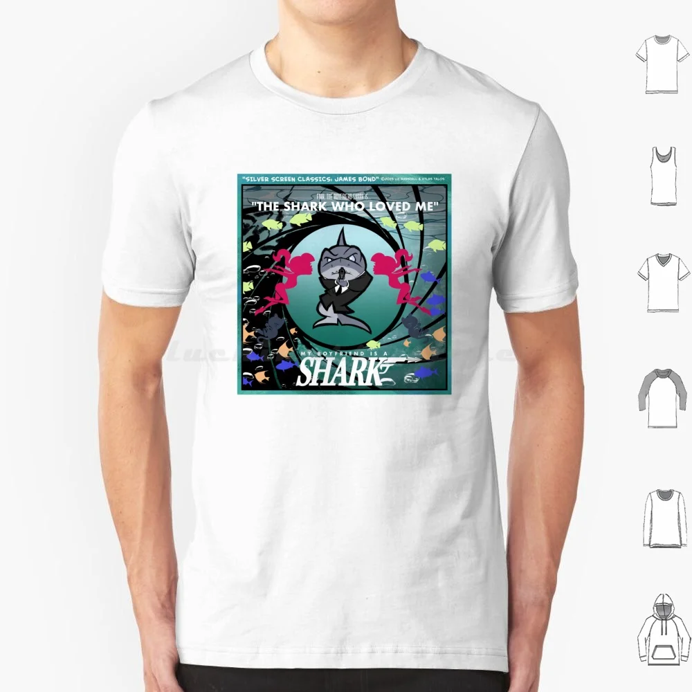 صديقي هو سمك القرش: القرش الذي أحبني تي شيرت كبير الحجم 100% قطن Mbfias جيمس بوند روجر مور Webtoon