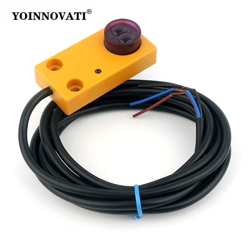E3F-DS30F1/F2/P1/P2 Square Proximity Switch IR Diffuse Photoelectric Sensor 24V DC NPN 3-Wire NO for Industrial Use