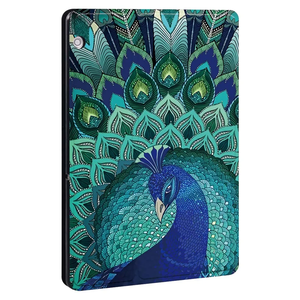 For Huawei MediaPad M5 Lite 10.1/M5 10.8/MediaPad M5 Lite 8/T3 8.0/T3 10 9.6/T5 10 10.1 Feather Pattern Smart Stand Tablet Case