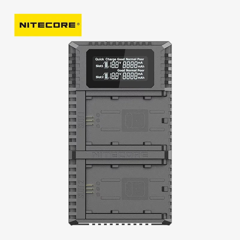 NITECORE USN4 PRO Sony Camera Charger Dual Slot USB intelligent Fast Charger NP-FZ100 Battery for SONY α7III α7R III α9 (ILCE-9)