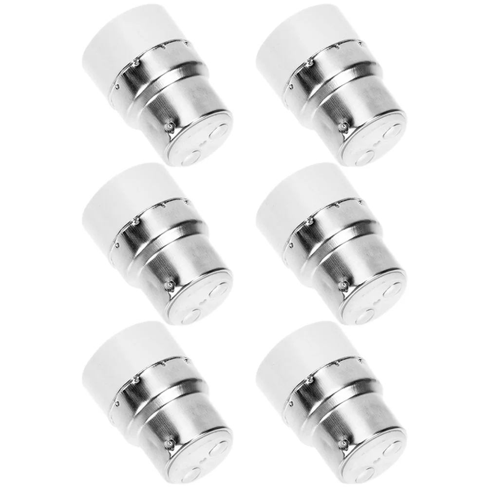 6 Pcs Convert Lamp Head Converter Adapter Light Bulb Socket Holder to Base Copper B22 E14