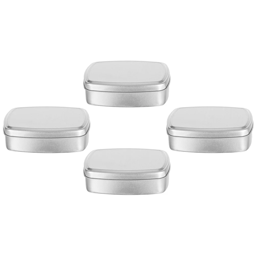 4 szt. Aluminiowe puszki wielokrotnego użytku, przenośne słoiki, kwadratowe pojemniki na kosmetyki, herbatę, przyprawy, biżuterię, do użytku w podróży, aluminiowy słoik