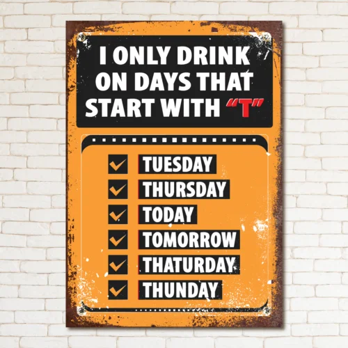 ALWAYS DRINK Retro Metal Sign Man Cave Bar Pub Plaque Party Vintage Gift sign